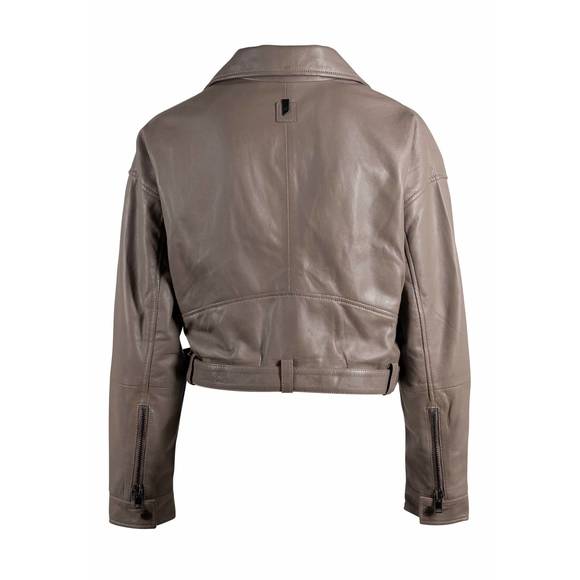NEW MAURITIUS vercy os leather jacket in taupe - Picture 2 of 3